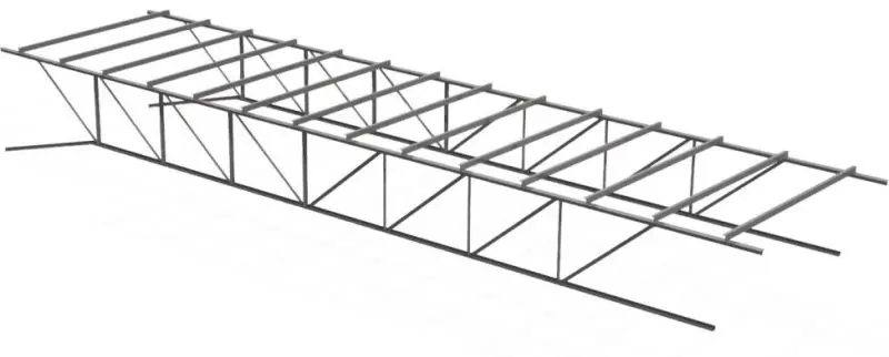 Wireframe model of the truss replacement arrangement.
